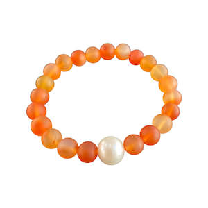 Serenity Pearl Bracelet  - Brazil Carnelian