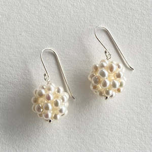 Silver Lace Ball Earrings