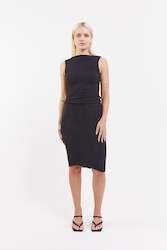 Avenue Dress | Black PlissÃ©