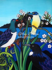 Art Print New Zealand Birds 2004