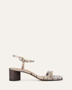 Helen Mid Sandals Natural Snake Print Leather