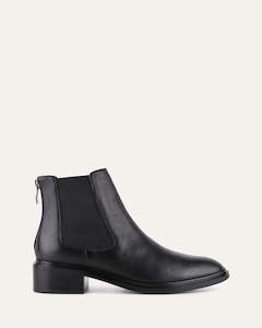 Melrose Flat Ankle Boots Black Leather