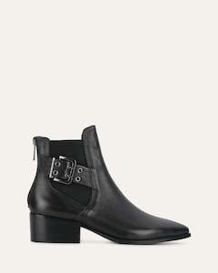 River Flat Ankle Boots Black Leather