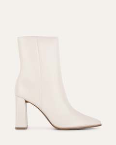 Tatiana High Ankle Boots Off White Leather