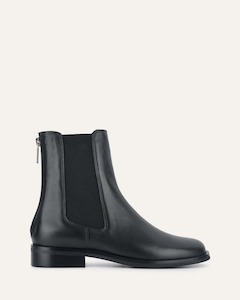 Gabe Flat Ankle Boot Black Leather