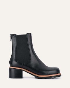 Boots: BEVERLEY MID ANKLE BOOTS BLACK LEATHER