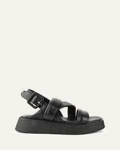 Zia Flat Sandals Black Leather