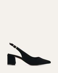 Cara Low Heels Black Suede