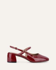 Jenna Low Heels Ruby Red Patent