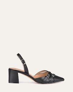 Coby Low Heels Black Leather