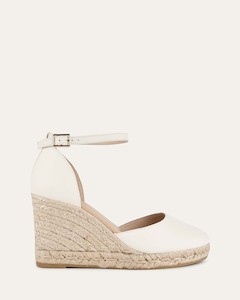 Cairo High Heel Espadrilles Off White Leather