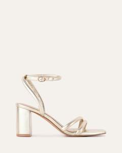 Nino High Heel Sandals Soft Gold Leather