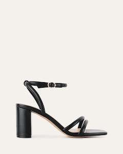 High Heels: NINO HIGH HEEL SANDALS BLACK LEATHER