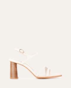 Casey High Heel Sandal Off White Leather