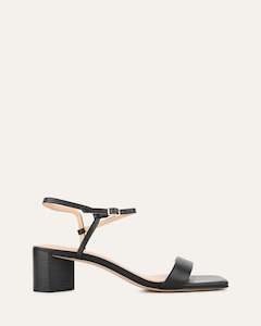 HELEN MID SANDALS BLACK LEATHER