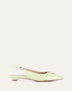 Victoria Dress Flats Honeydew Green Patent