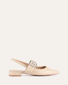 London Casual Flats Sand Leather