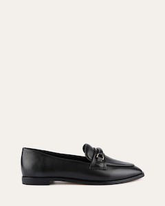 Athena Loafers Black Leather