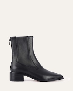 Olympia Flat Ankle Boots Black Leather