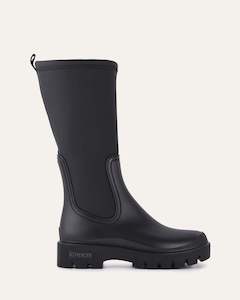 Mink Calf Boots Black Rubber