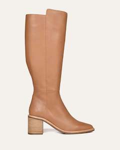 Anissa Knee Boots Beige Leather