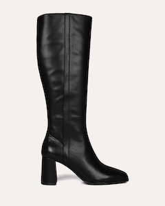 Nellie Knee Boots Black Leather