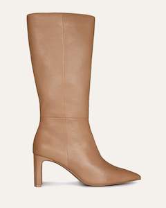 Pixie Calf Boots Beige Leather