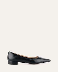 Anita Dress Flat Black Lizard Leather