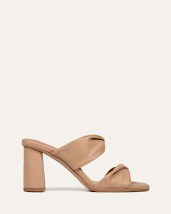 Caylie High Heel Sandals Beige Leather