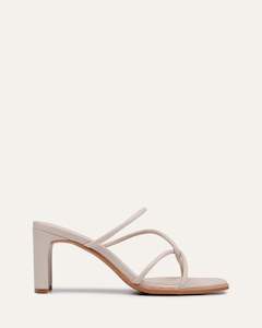 Novi Mid Heel Sandals Bone Leather