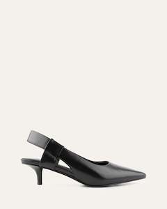 Rosa Low Heels Black Leather