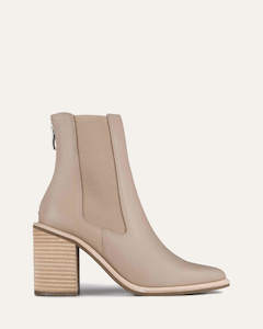 Luxe High Ankle Boots Taupe Leather