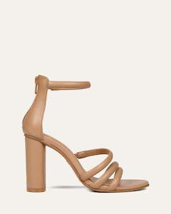 Pippin High Heel Sandals Beige Leather