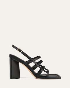 Delia High Heel Sandals Black Leather