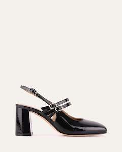 Natasha Mid Heels Black Patent