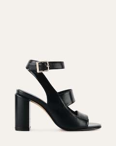 PENNY HIGH SANDALS BLACK LEATHER