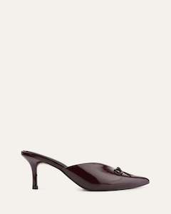 BETSY MID HEELS MERLOT CRINKLE PATENT