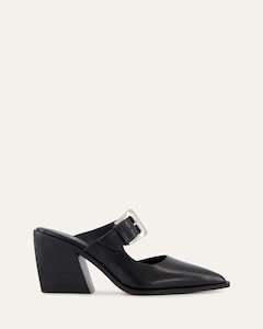 FLOSSY MID HEELS BLACK LEATHER