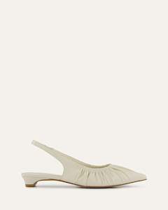 ADALINE DRESS FLATS OFF WHITE LEATHER