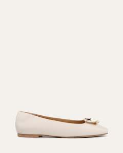 SONNY DRESS FLATS OFF WHITE LEATHER