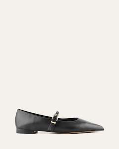 Ballet Dress: DILARIA DRESS FLATS BLACK LEATHER