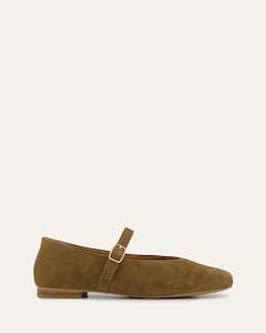 APRIL CASUAL FLATS BARK SUEDE