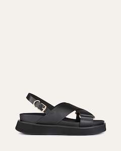 Back In Stock 1: MARLEY FLAT SANDALS BLACK LEATHER