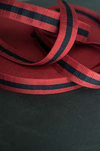 Claremont Red/Navy Webbing. NZD $8.40 per mtr