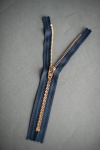 Zip It: YKK Metal Brass Jeans Zip 17.5cm - Navy - $4.95 NZD