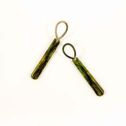 Hono pounamu and silver teardrop earrings