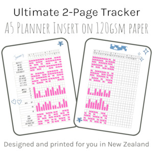 Loose Leaf A5 Planner Inserts 120gsm | 2-Page Ultimate Habit Tracker