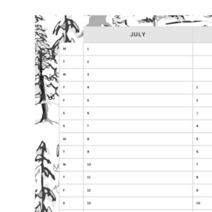 Jul-Dec 2024 Wall Planner | Nior Woodland