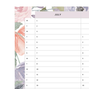 Jul-Dec 2024 Wall Planner | Soft Petal