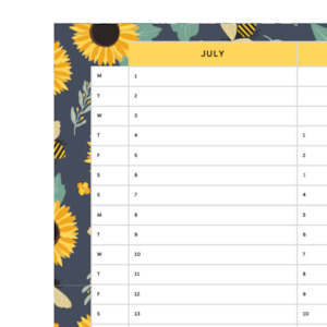 Jul-Dec 2024 Wall Planner | Busy Bee